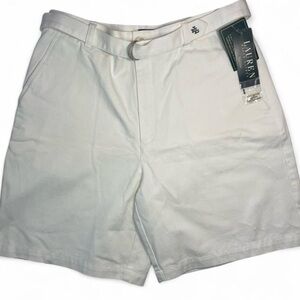 Lauren Ralph Lauren Women’s White Flat Front Shorts with Belt